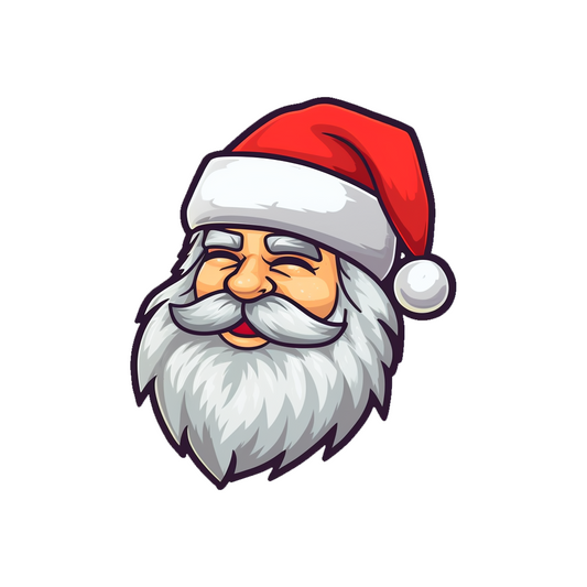 laughing santa claus head cartoon sticker