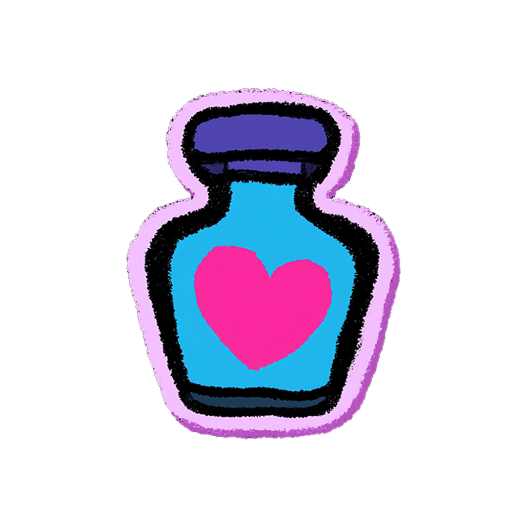 love potion bottle heart magic sticker