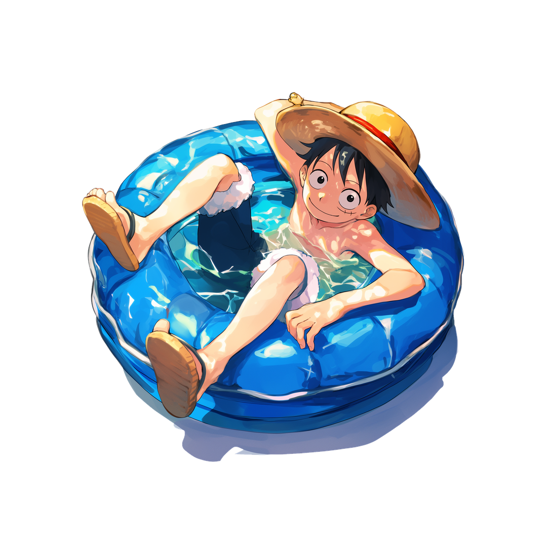 luffy blue floatie summer sticker