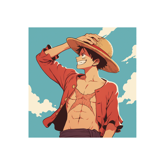 luffy retro poster sticker