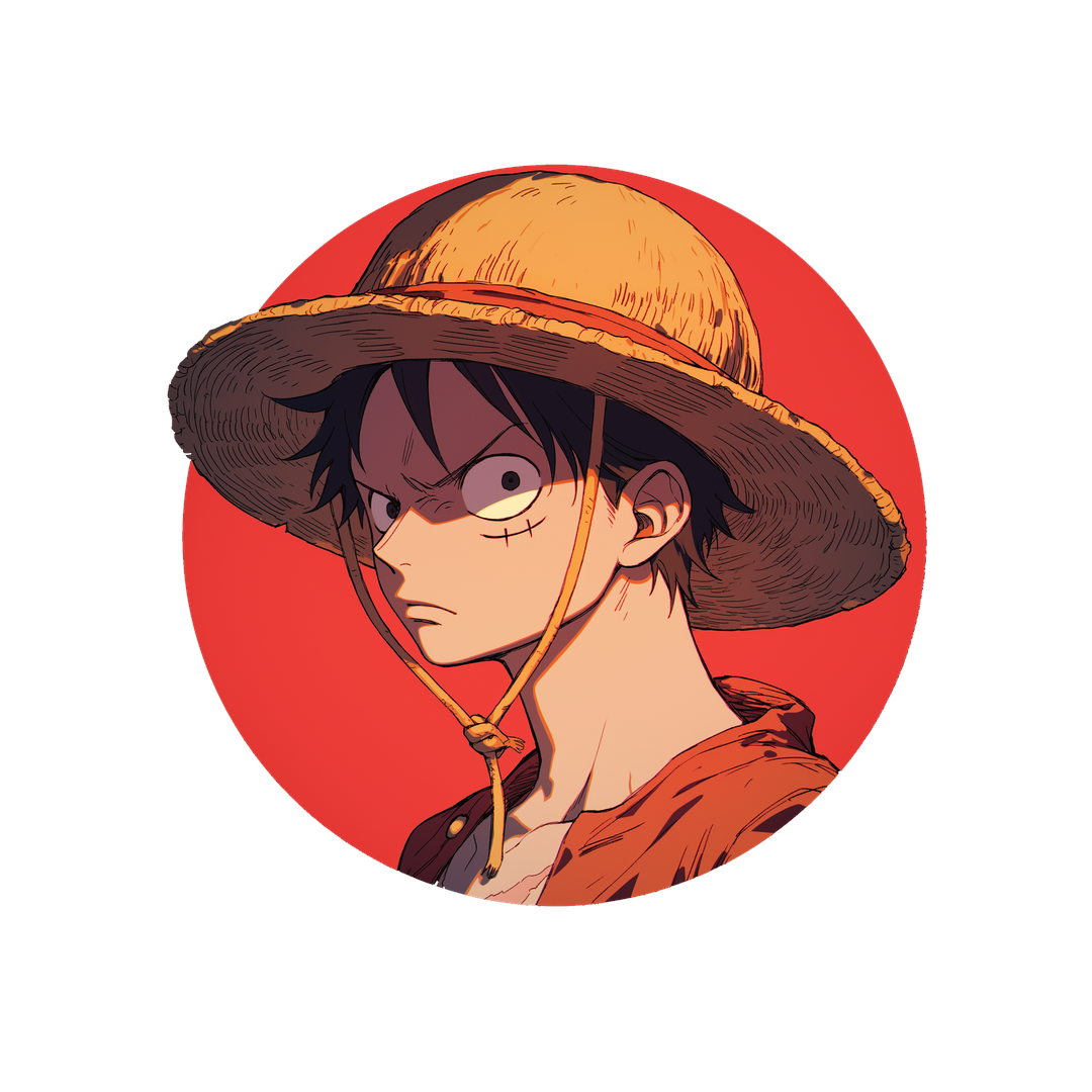 luffy straw hat red background sticker