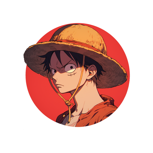 luffy straw hat red background sticker