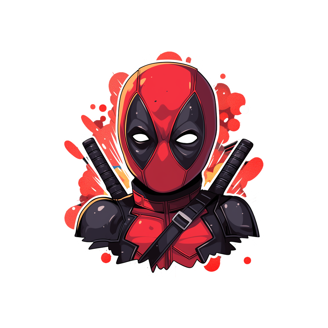 marvel chibi deadpool sticker