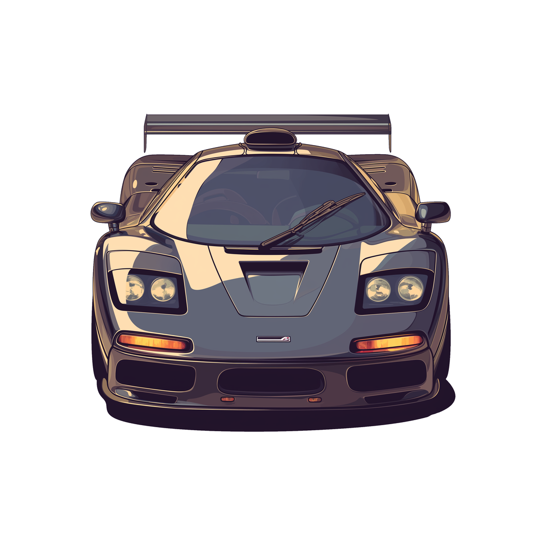 mclaren f1 supercar front view sticker