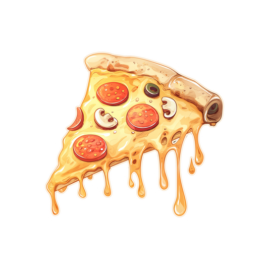melting pepperoni pizza slice sticker