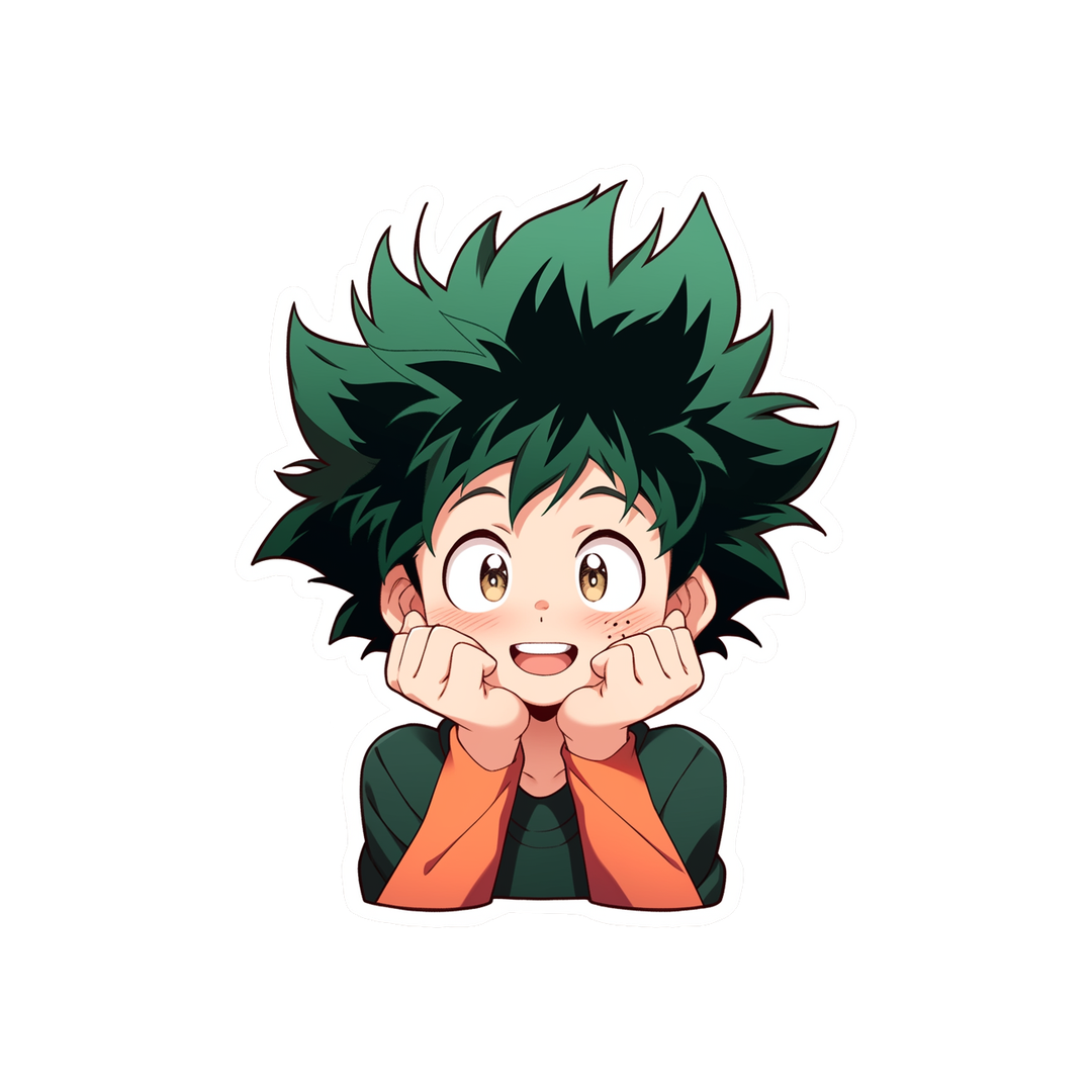 mha intrigued izuku midoriya sticker