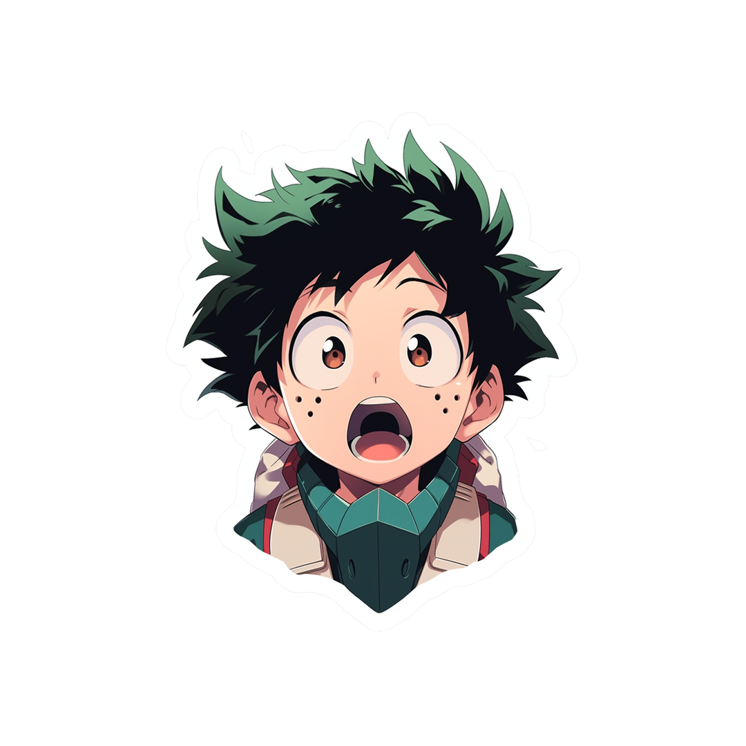 mha scared izuku midoriya sticker