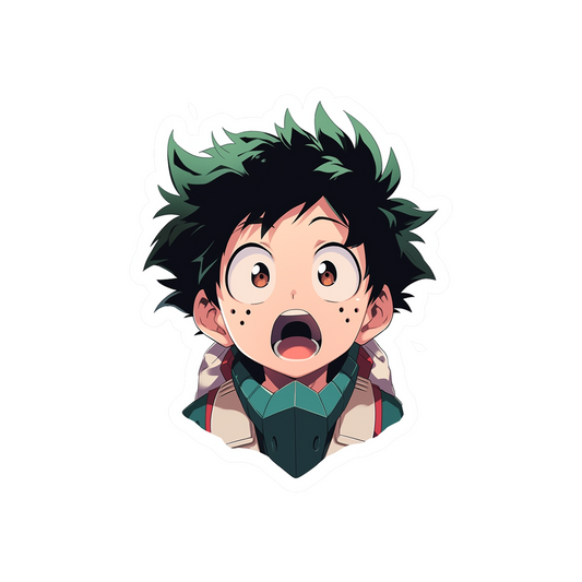mha scared izuku midoriya sticker