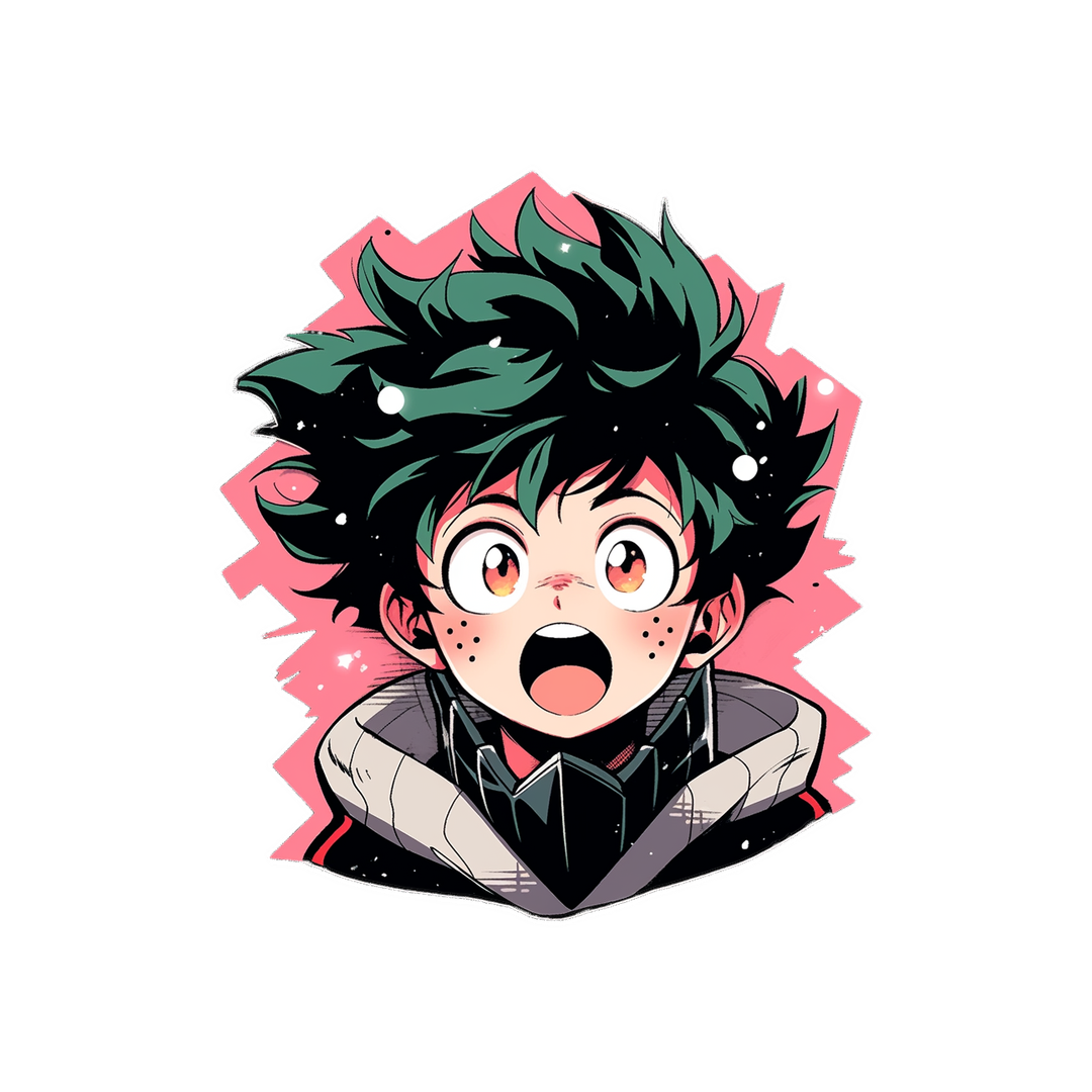 mha surprised izuku midoriya sticker