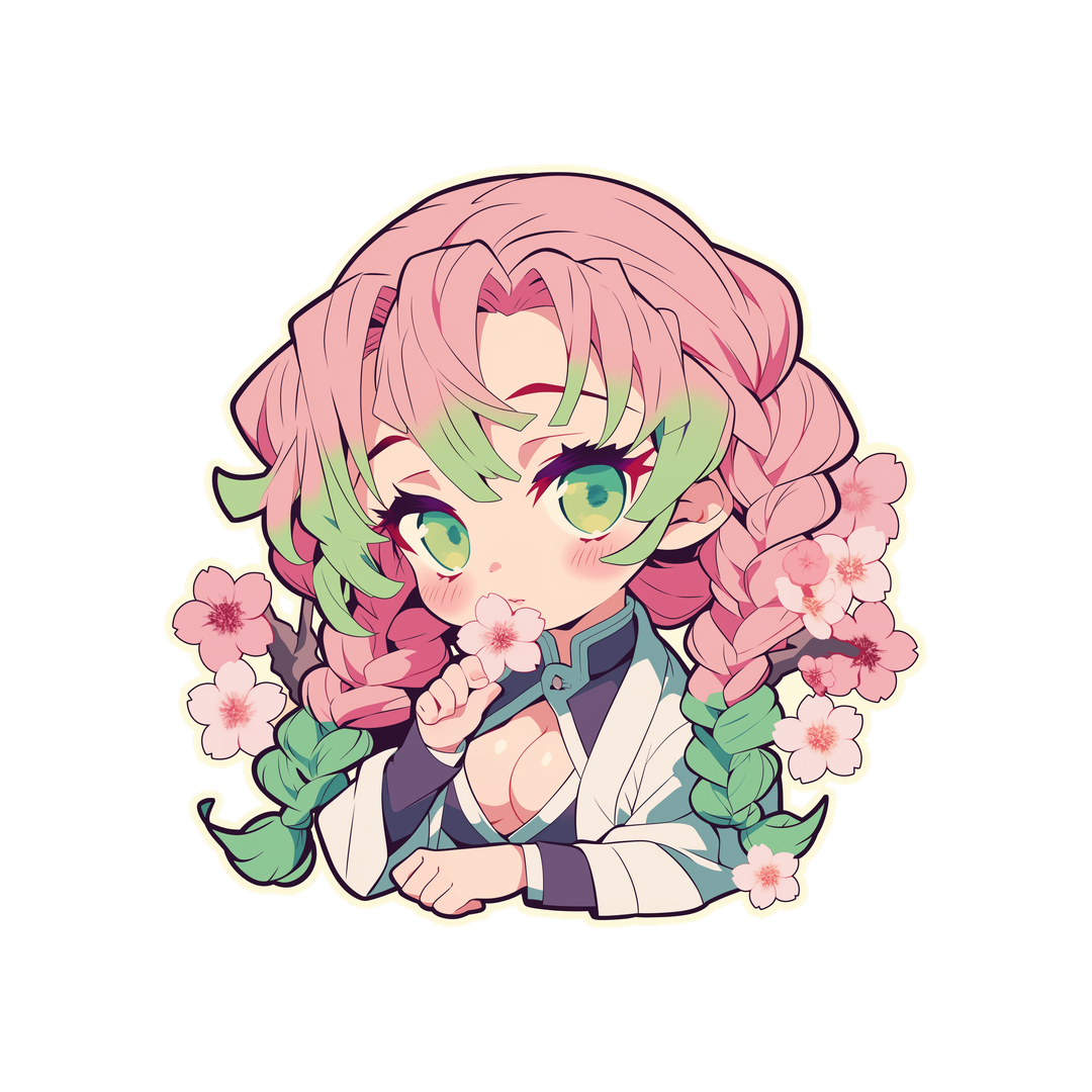 mitsuri kanroji kawaii demon slayer sticker