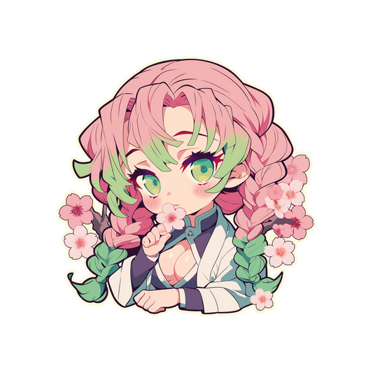 mitsuri kanroji kawaii demon slayer sticker