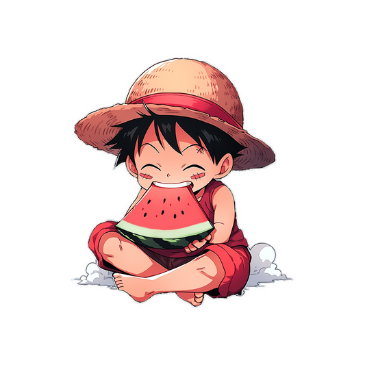 monkey d luffy eating watermelon sticker