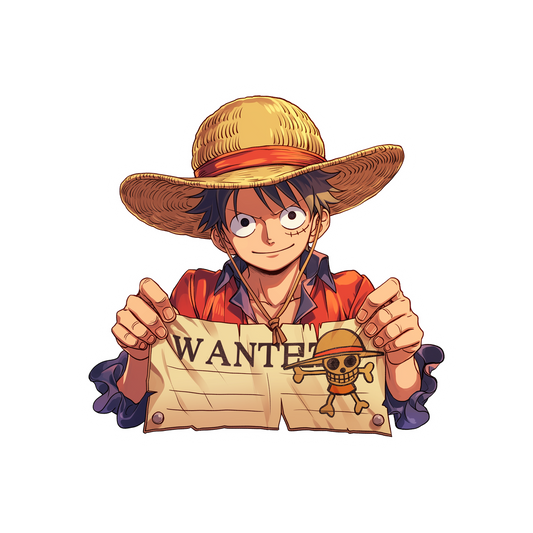 monkey d luffy wanted poster sticker