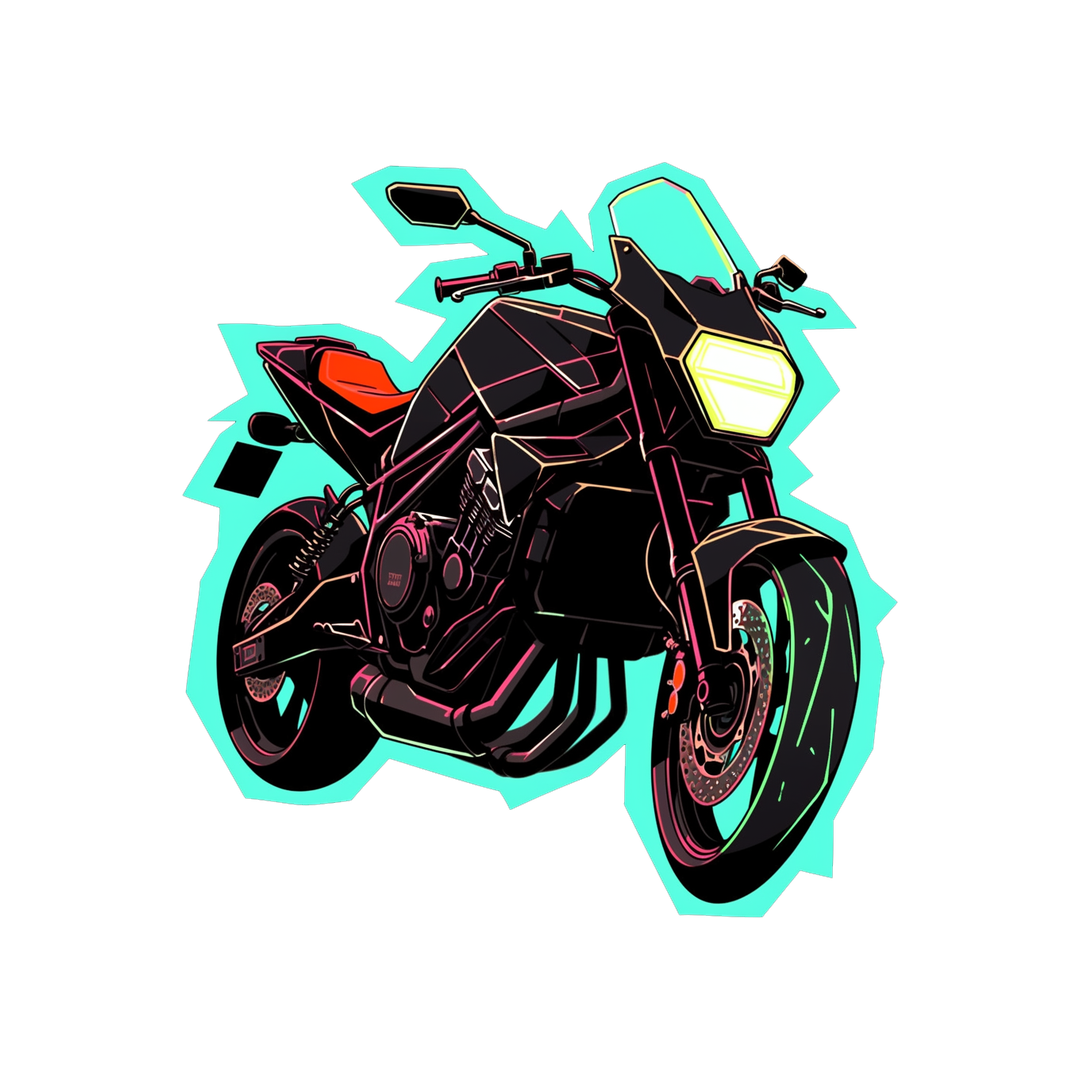 motorcycle turquoise stroke sticker
