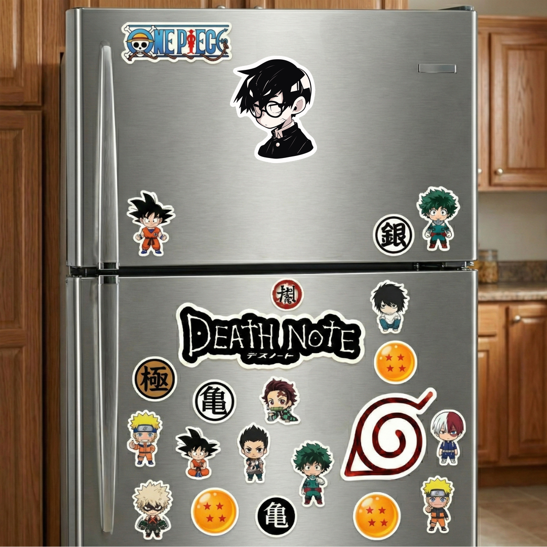mysterious anime boy in round glasses sticker