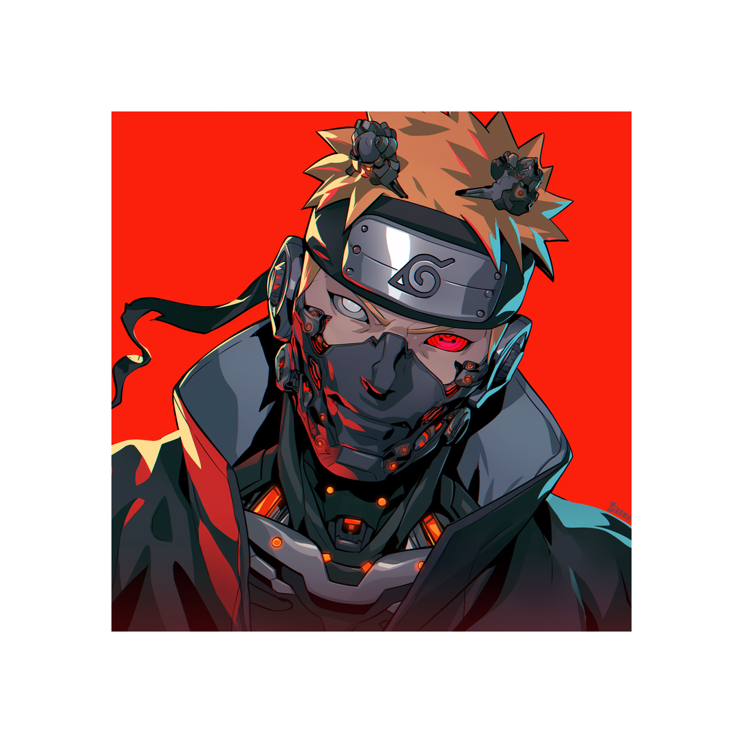 naruto cyberpunk style anime sticker