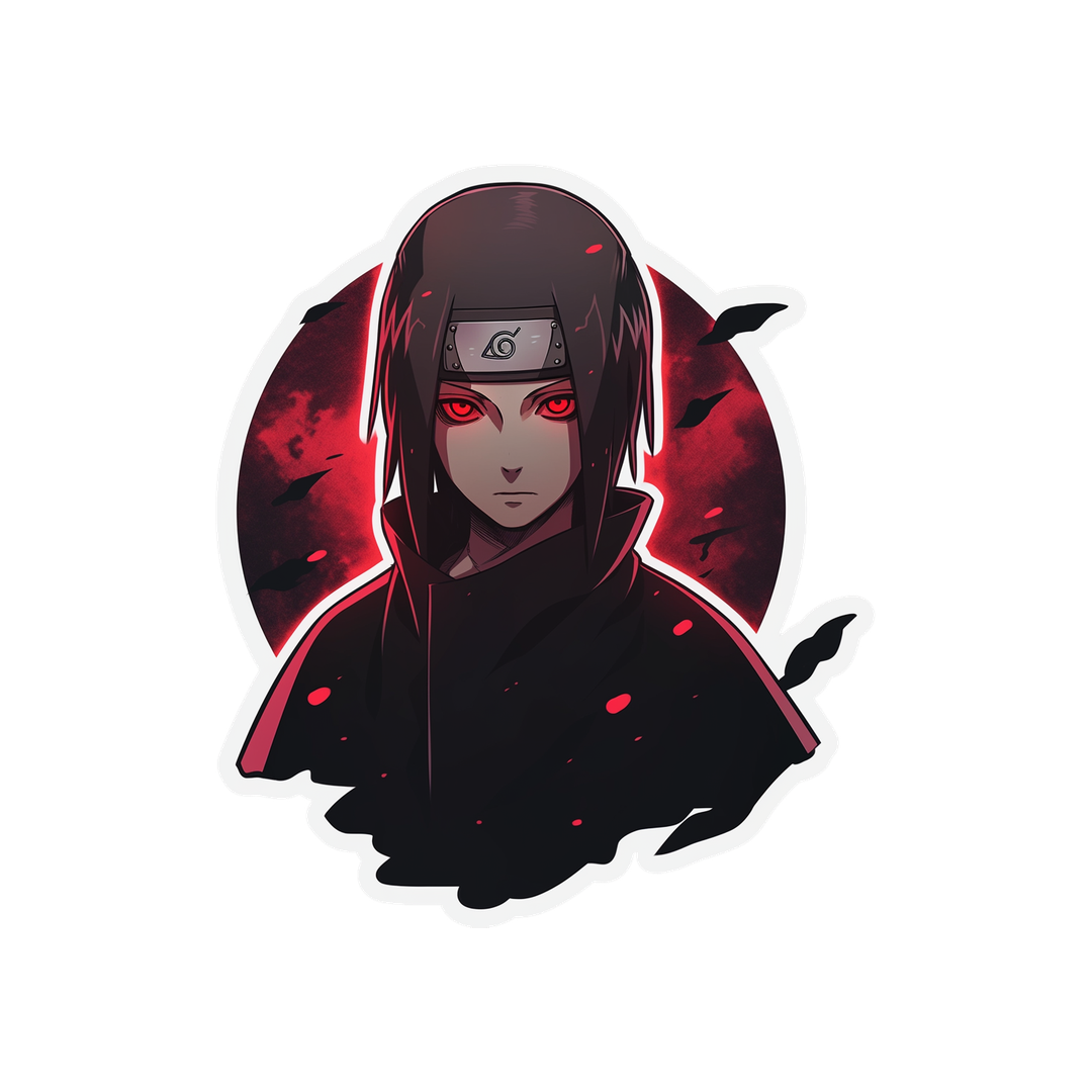 naruto itachi uchiha red moon sticker