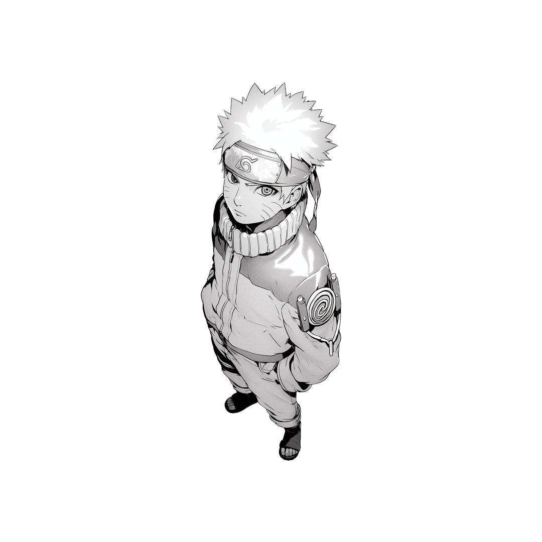naruto manga black white sticker