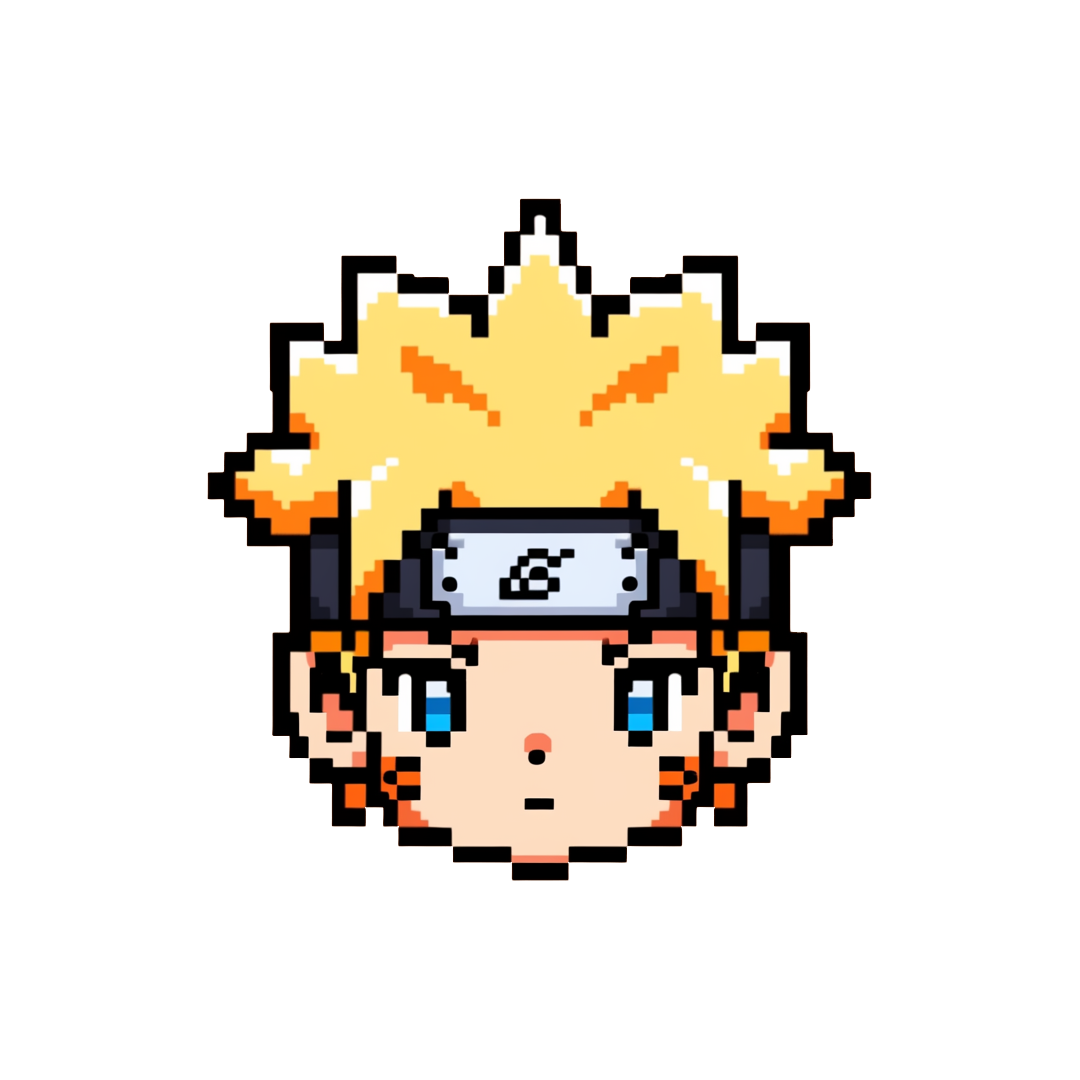 naruto uzumaki head pixel sticker