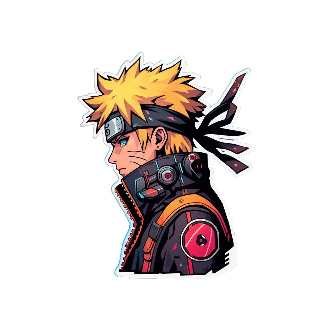 naruto uzumaki in cyberpunk style sticker