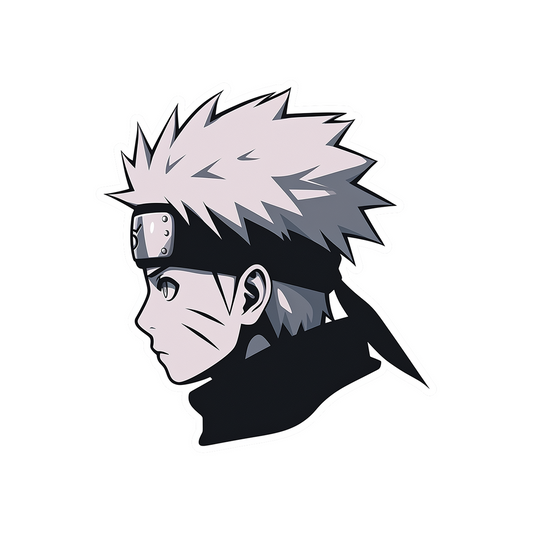 naruto uzumaki side view b w sticker