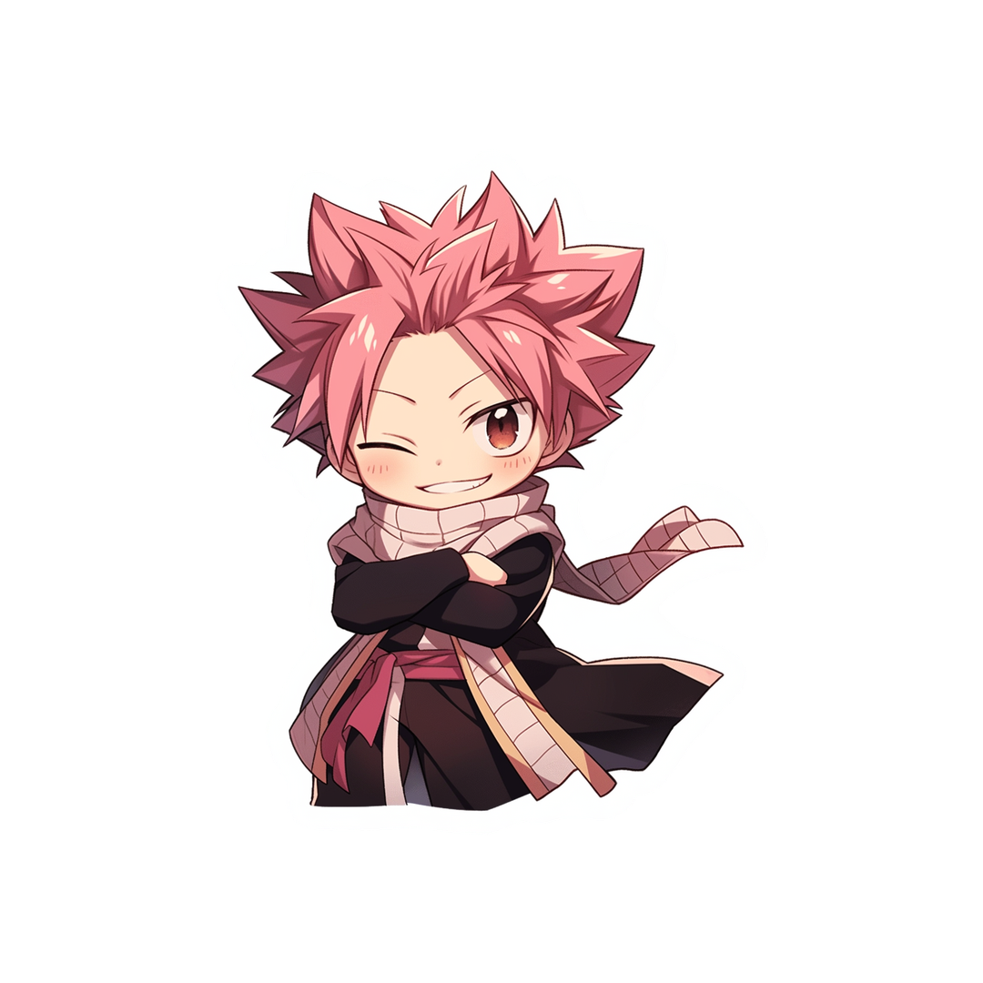 natsu dragneel winking face sticker