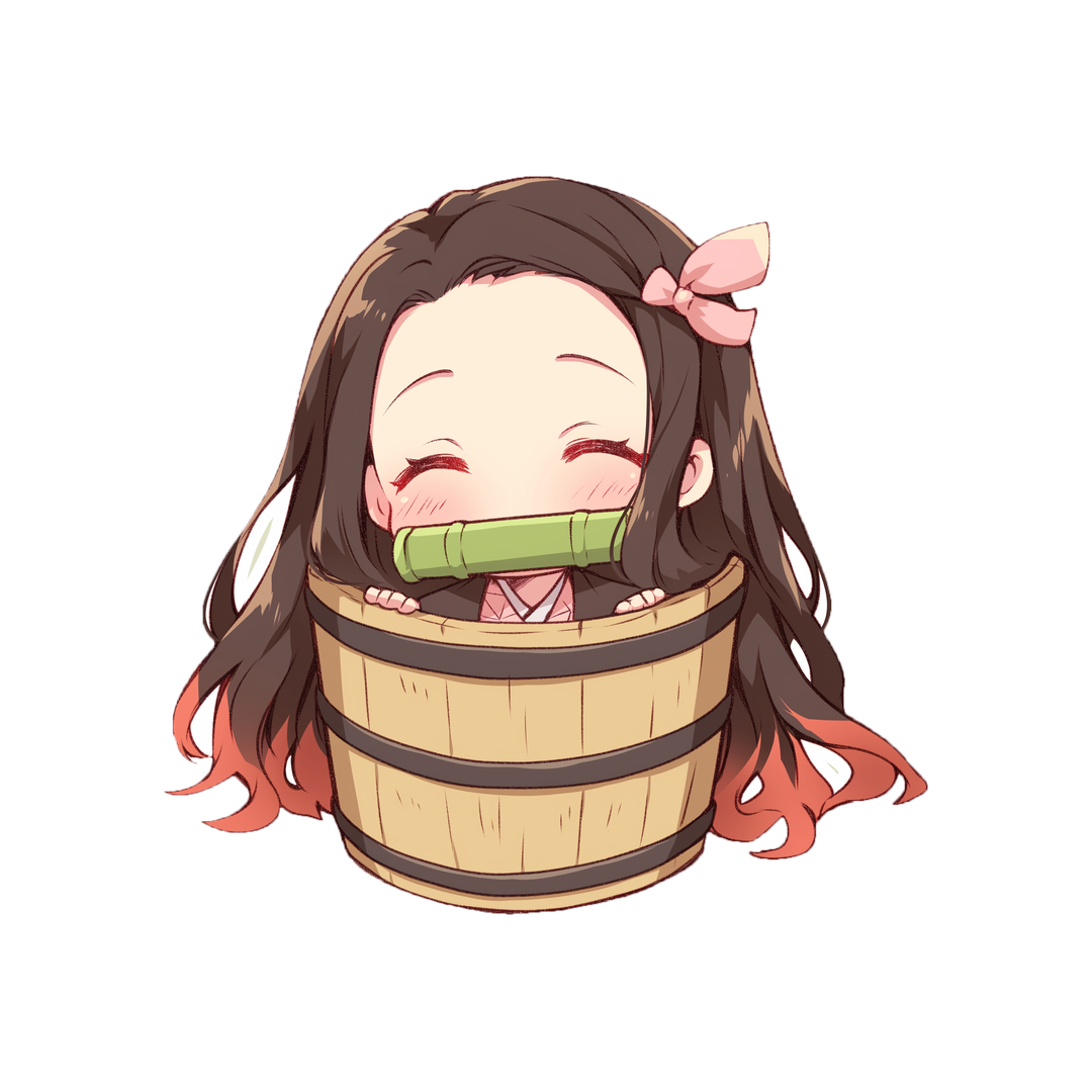 nezuko kamado chibi basket sticker