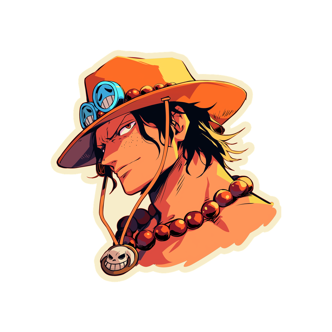 one piece ace smirking sticker