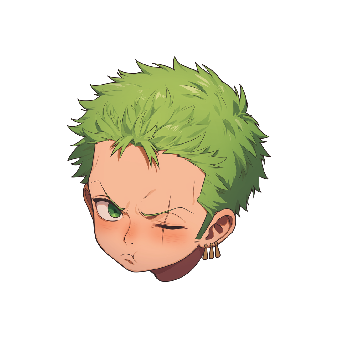 one piece chibi zoro head anime sticker