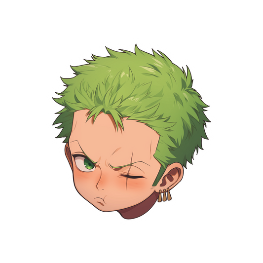 one piece chibi zoro head anime sticker