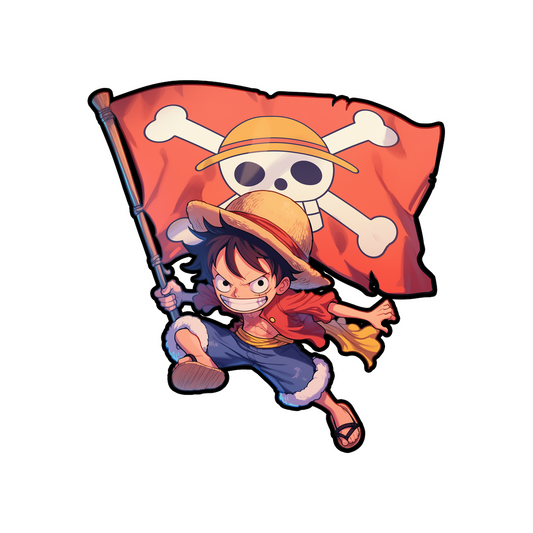 one piece cute luffy straw hat flag sticker