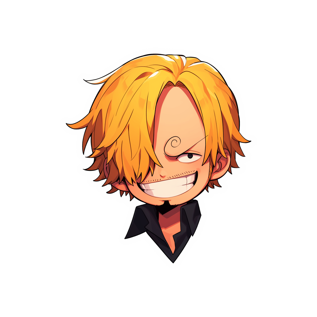 one piece funny sanji head sticker