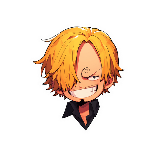 one piece funny sanji head sticker