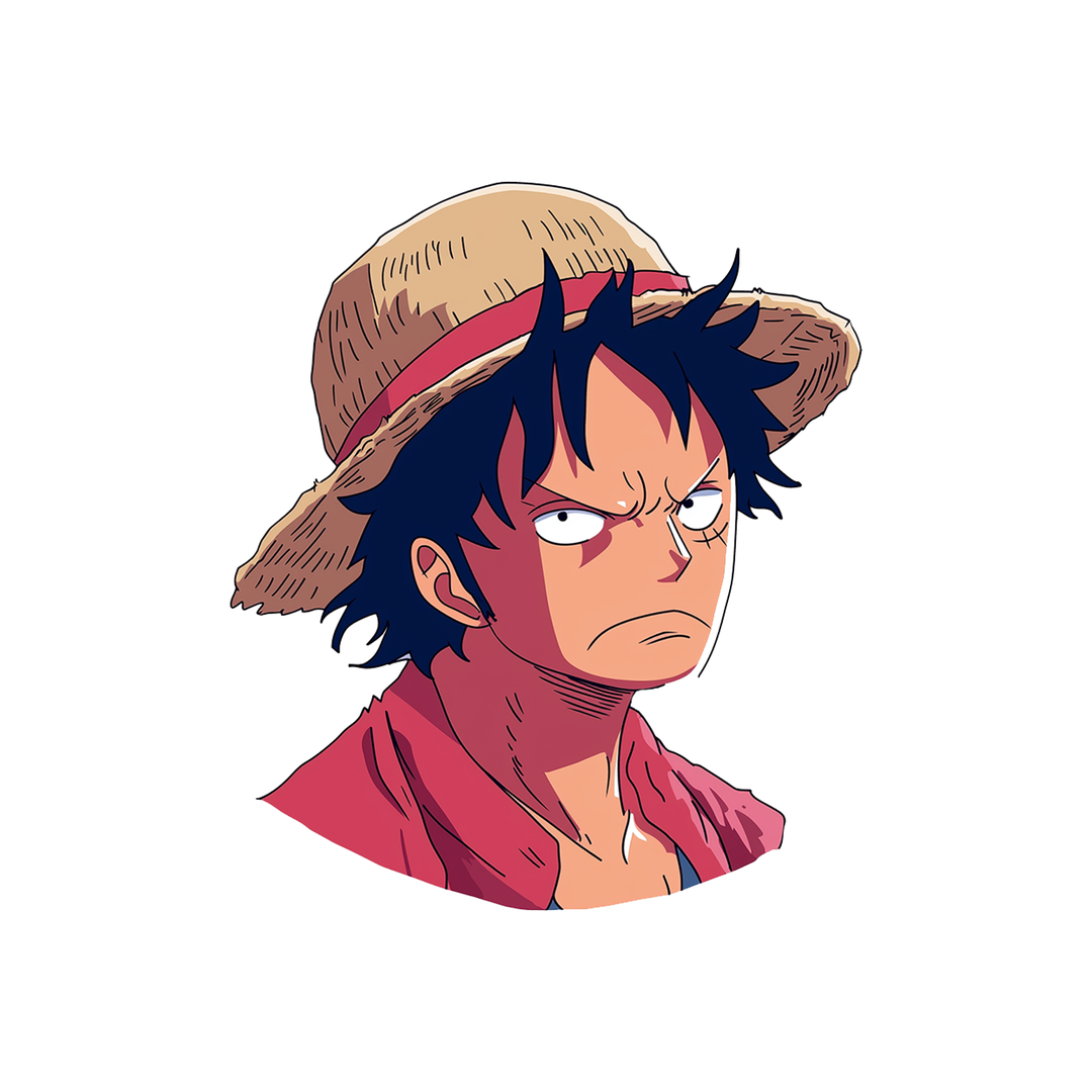 one piece luffy straw hat angry sticker