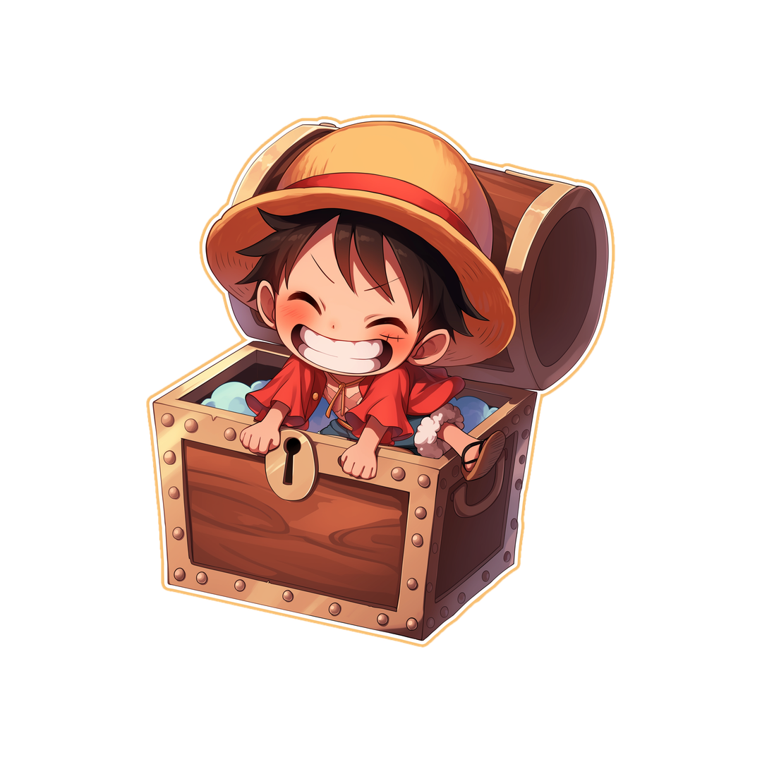 one piece luffy treasure chest sticker