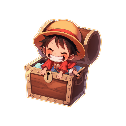 one piece luffy treasure chest sticker