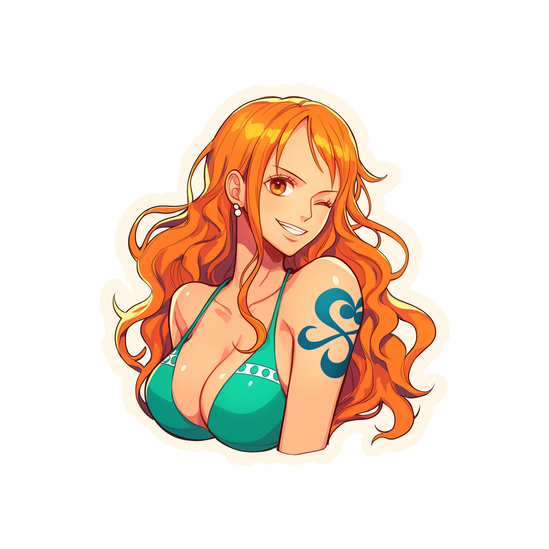one piece nami winking sticker