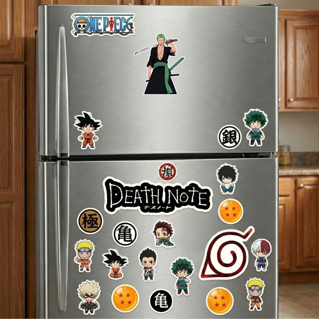 one piece ronoa zoro smiling sword behind head sticker