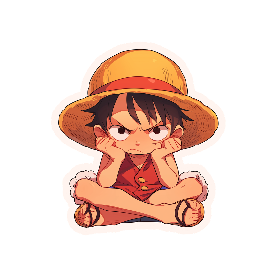 one piece sadly luffy clipart sticker