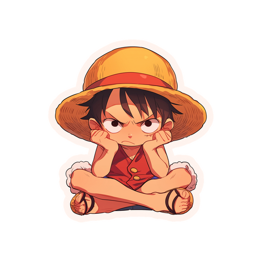 one piece sadly luffy clipart sticker