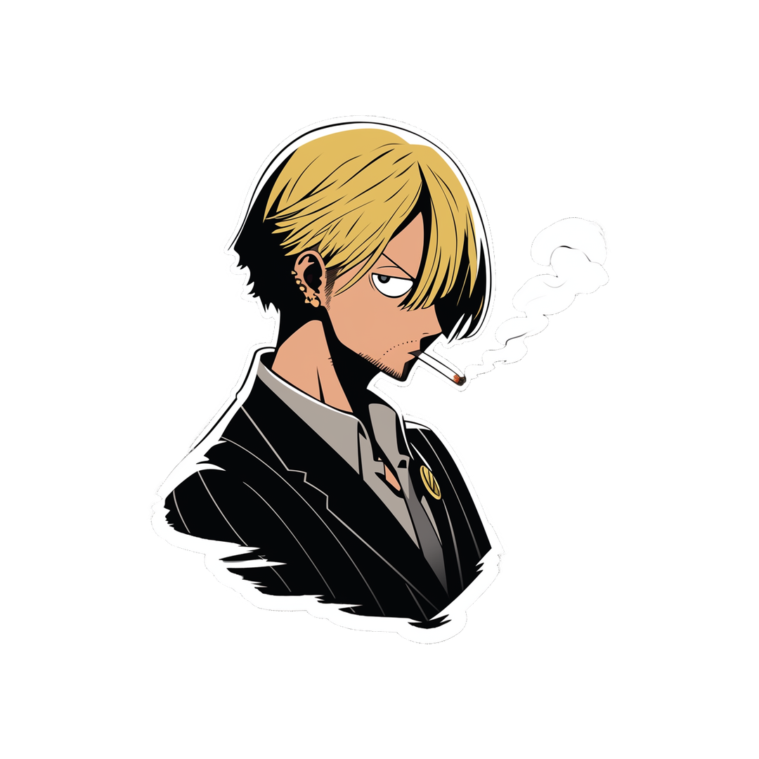 one piece smoking sanji anime sticker