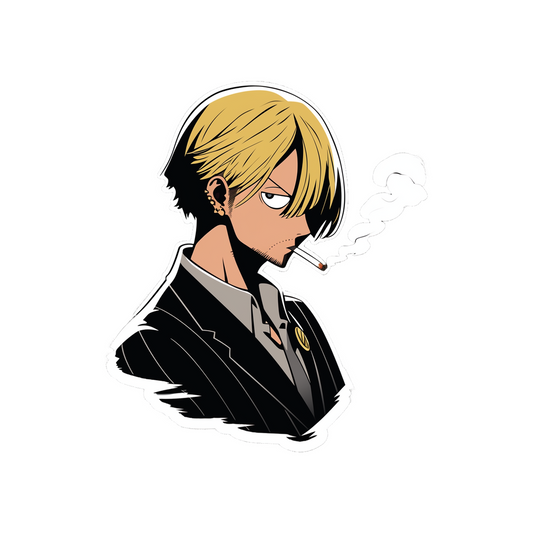 one piece smoking sanji anime sticker