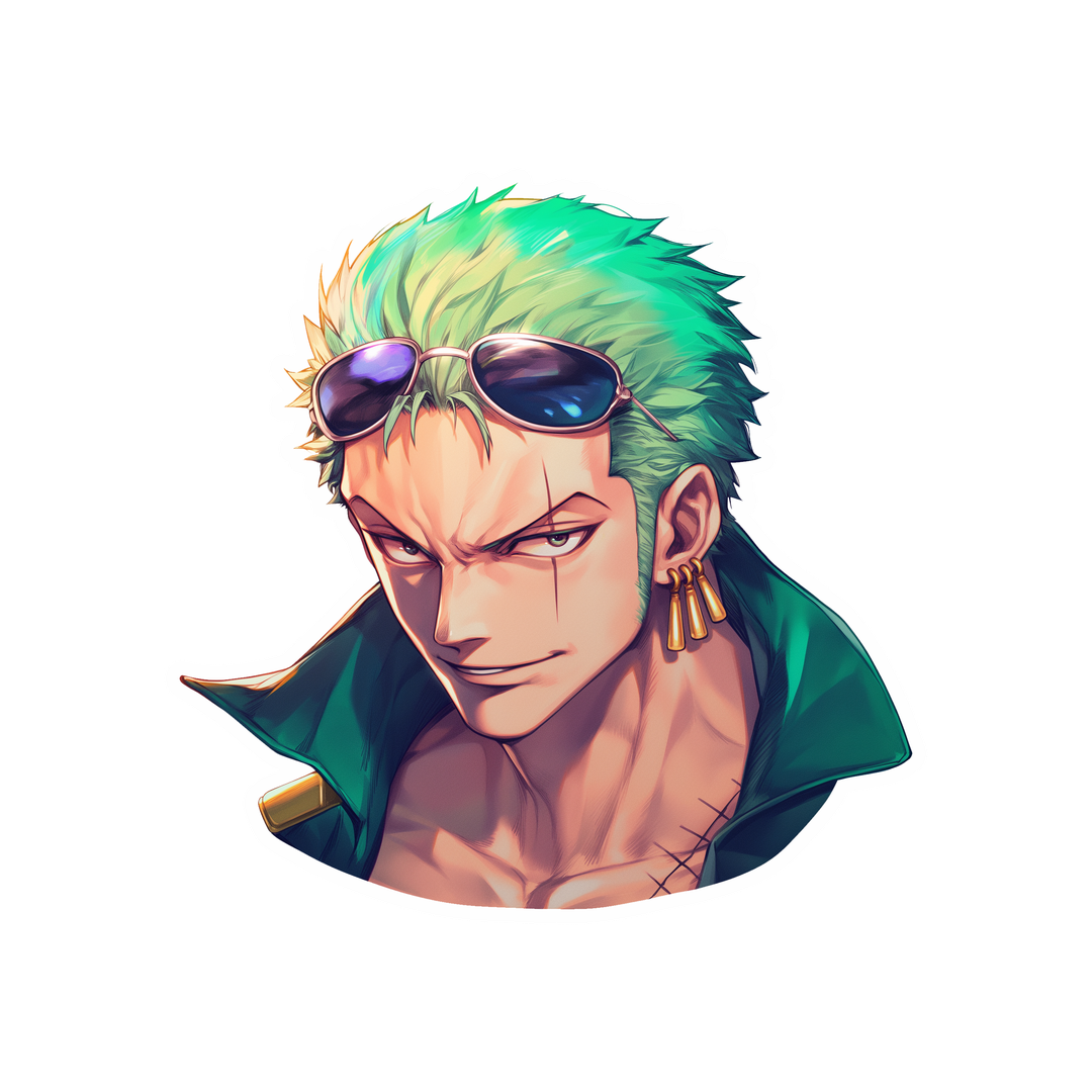 one piece stunning zoro anime sticker