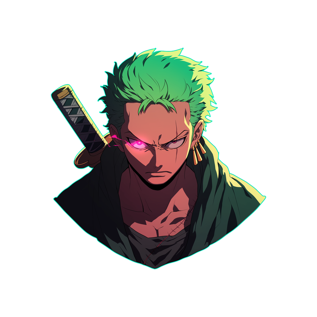 one piece zoro glowing eye sticker