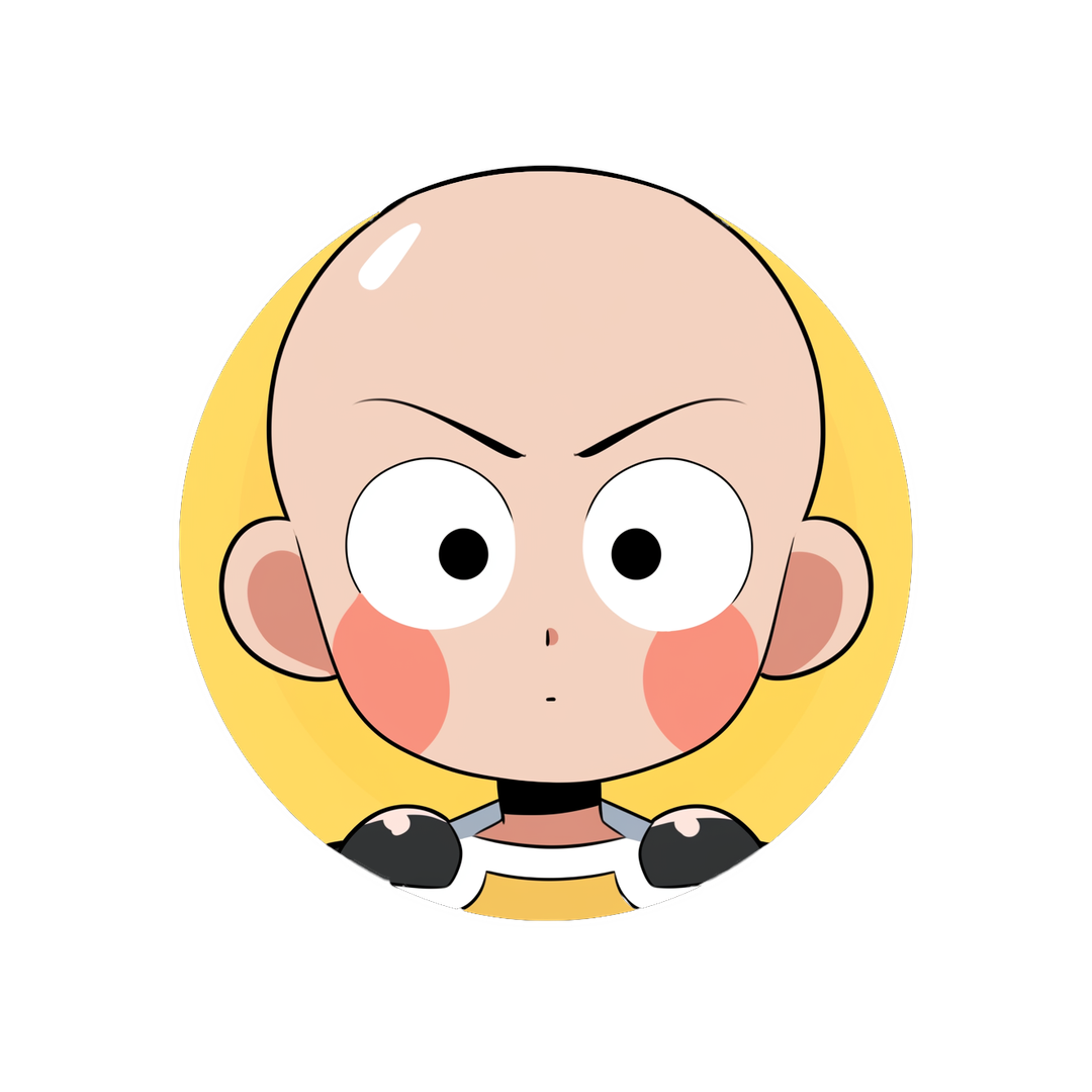 one punch man saitama round sticker