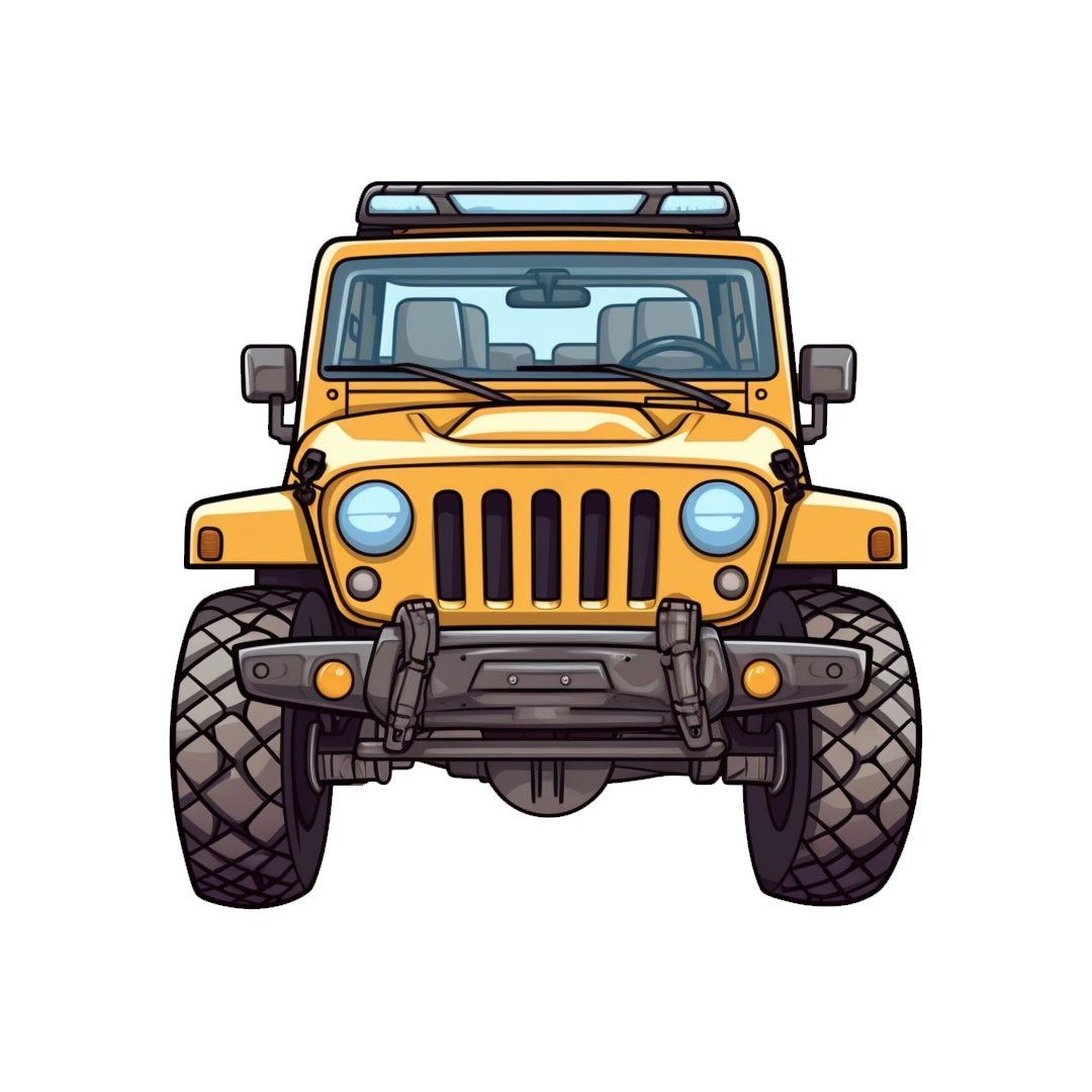 orange jeep wrangler front view sticker