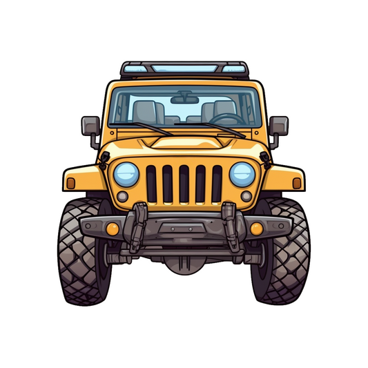 orange jeep wrangler front view sticker