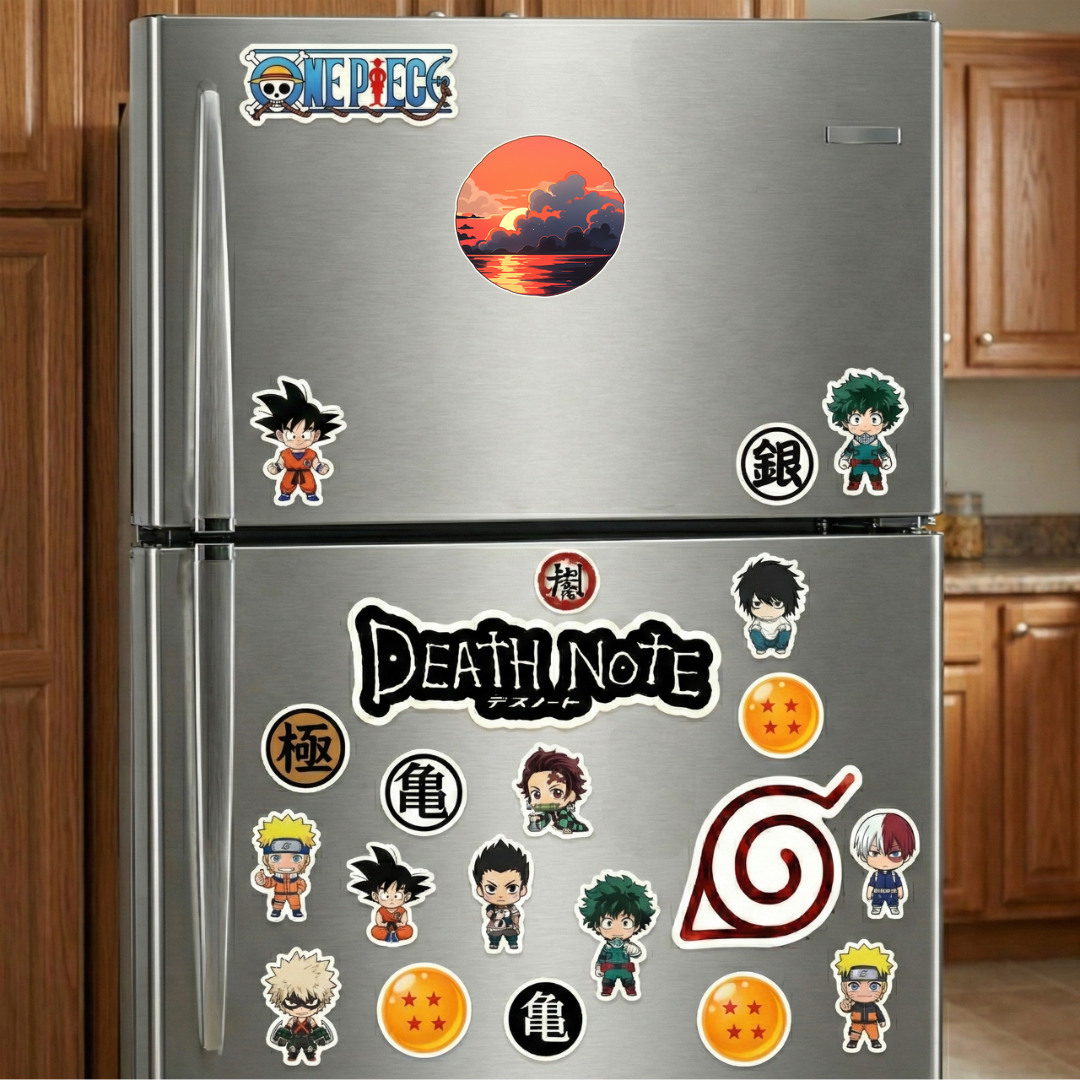 orange sea sunset round sticker