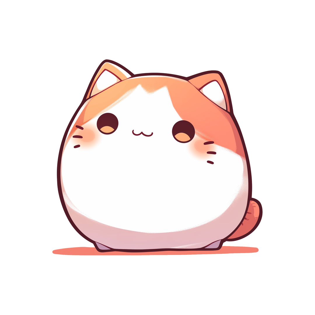orange white bongo cat sticker