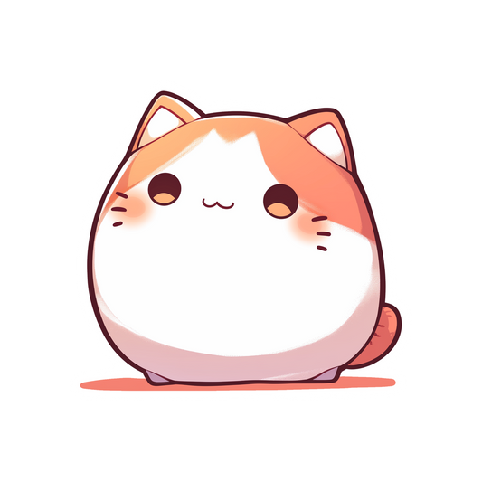 orange white bongo cat sticker